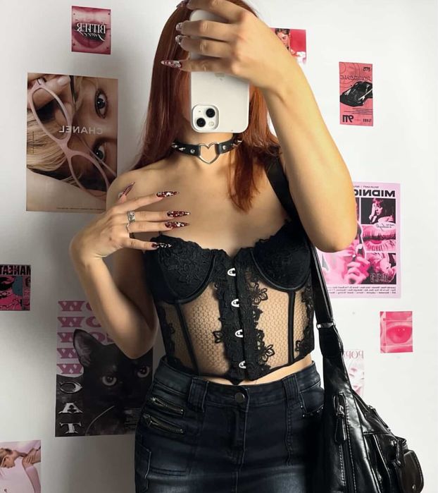 Чорний стильний корсет