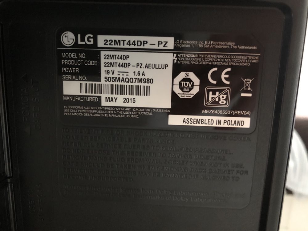 Televisor LG 21.5 poelgadas
