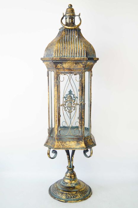 Latarnia Lampa na świece retro latarnia szkło