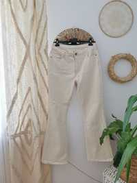 Beżowe bawełniane jeansy dzwony River Island, 44, flare