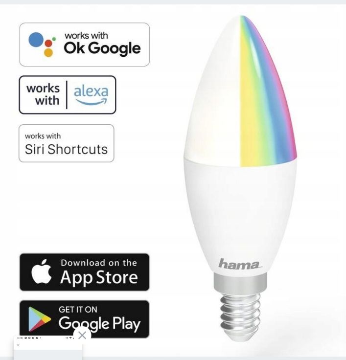 Inteligentna żarówka LED Hama SMART WiFi E14, 5,5 W, RGBW