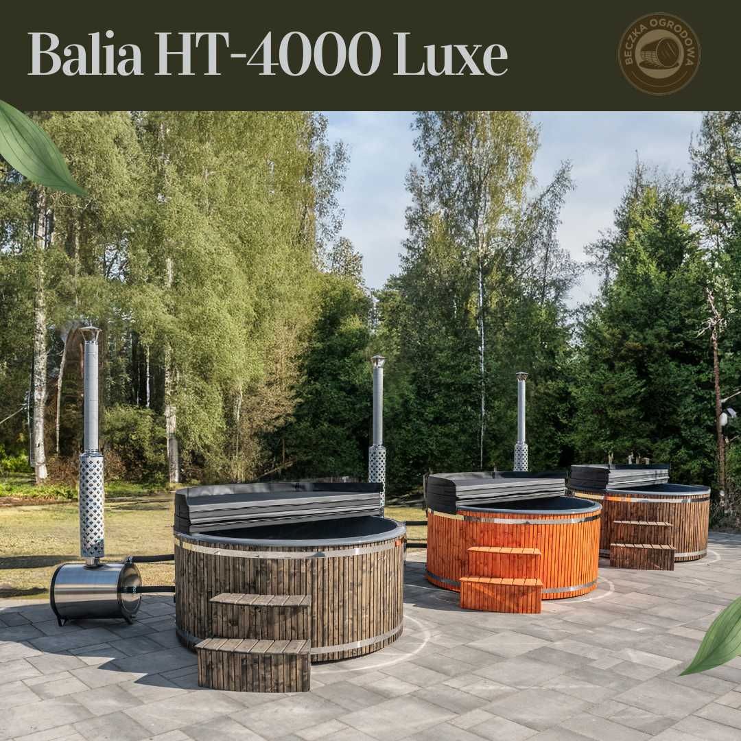 Balia ogrodowa z hydromasażem | Jacuzzi | LED | Piec | 200 cm | NOWOŚĆ