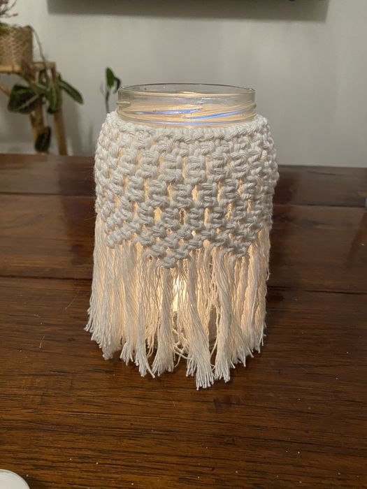 Świecznik lampion makrama