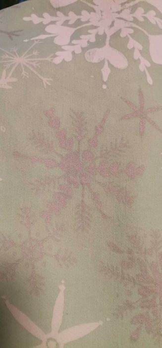 Obrus 190x120cm. Gruba Bawełna, Miętowy, gwiazdki, śnieżynki