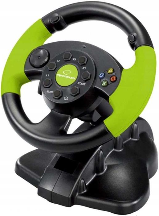 Kierownica Esperanza EG104 PC XBOX PlayStation 3 Czarny ZIelony NOWY