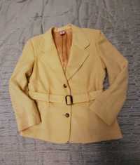 Casaco/blazer amarelo com cinto