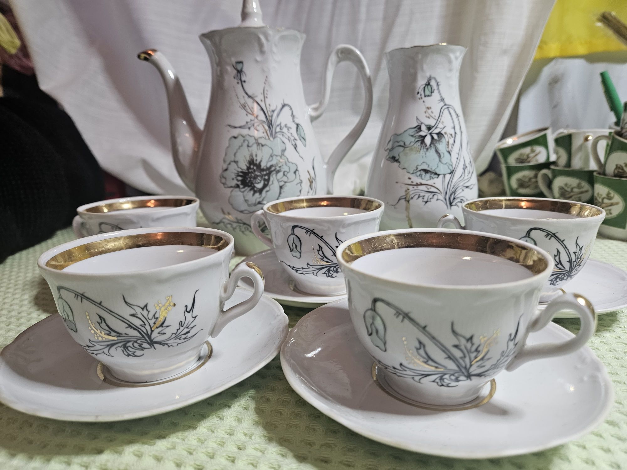 Чайні пари чашки блюдця ГДР СРСР, сервіз столовий, Буди 1950