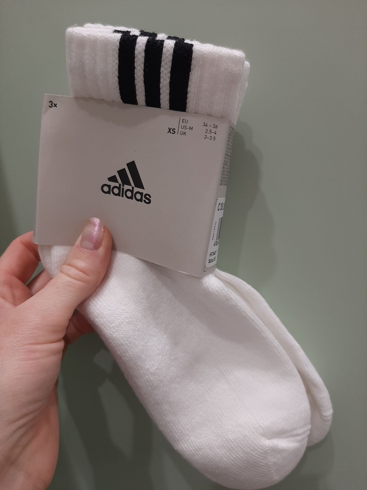 Шкарпетки adidas 3-pack, розмір xs,