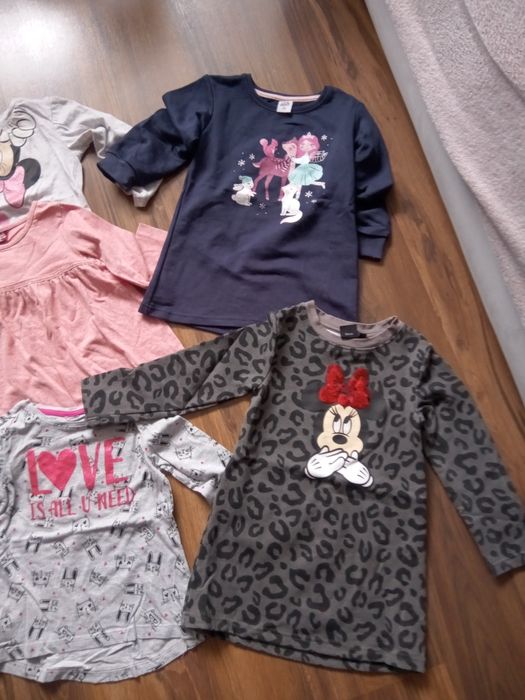 Koszulki z długim rękawem r. 104 paka dla dziewczynki na wiosnę