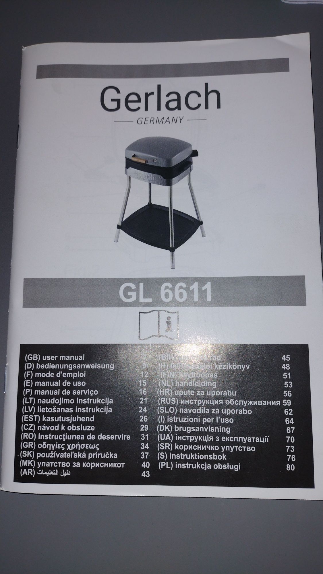Grill elektryczny Gerlach GL 6611 - instrukcja obsługi