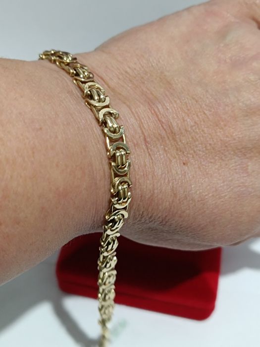 Złota bransoletka splot Królewski Euro dł.21cm, złoto próby 585