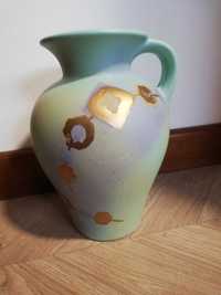Wazon ceramiczny dzban pastelowy ze złotym zdobieniem