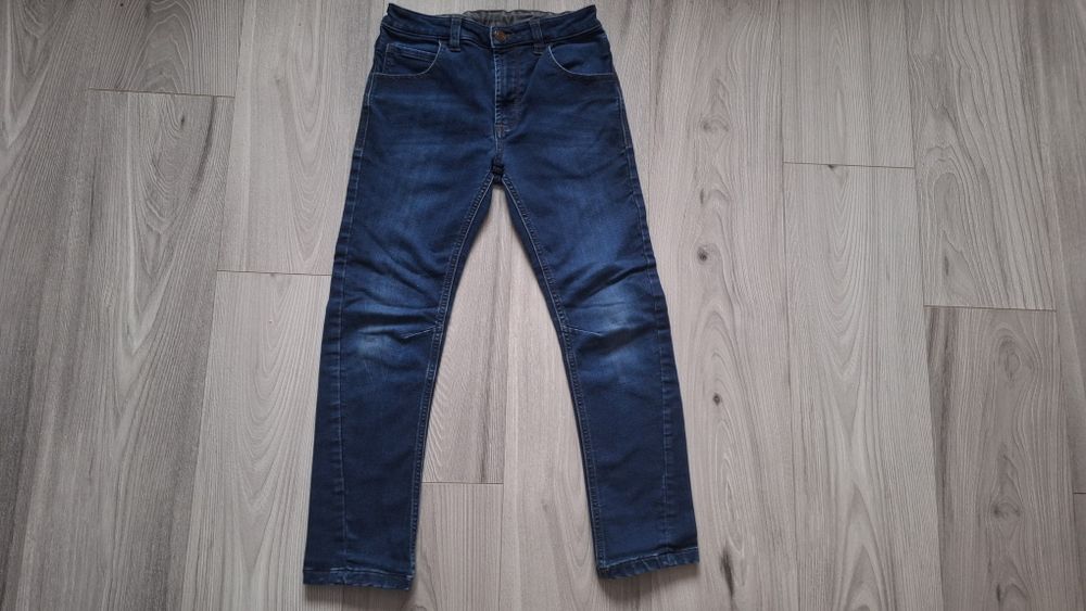 Granatowe jeansy George 128-134 z elastanem regulacja w pasie