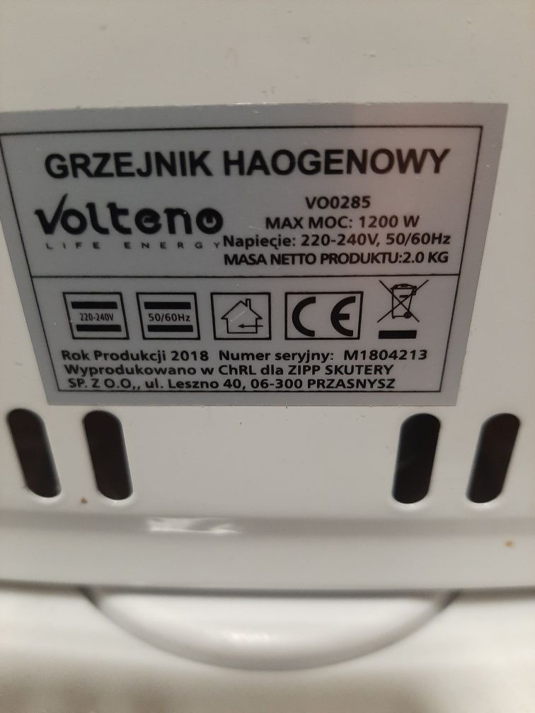 Grzejnik halogenowa Volteno V00285 moc 1200 watt sprawny mocny zadbany