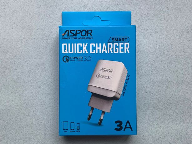 быстрая зарядка USB 18W ASPOR для Mi 8 9 10 lite FAST CHARGE зарядное