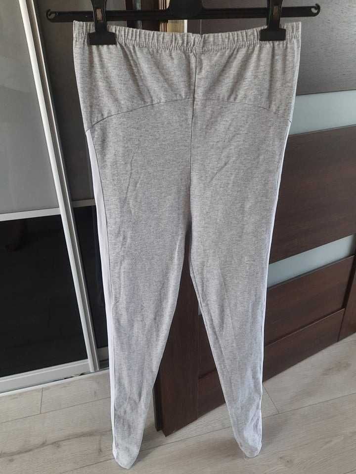 LEGGINSY CIĄŻOWE z lampasami C7 szare S/36