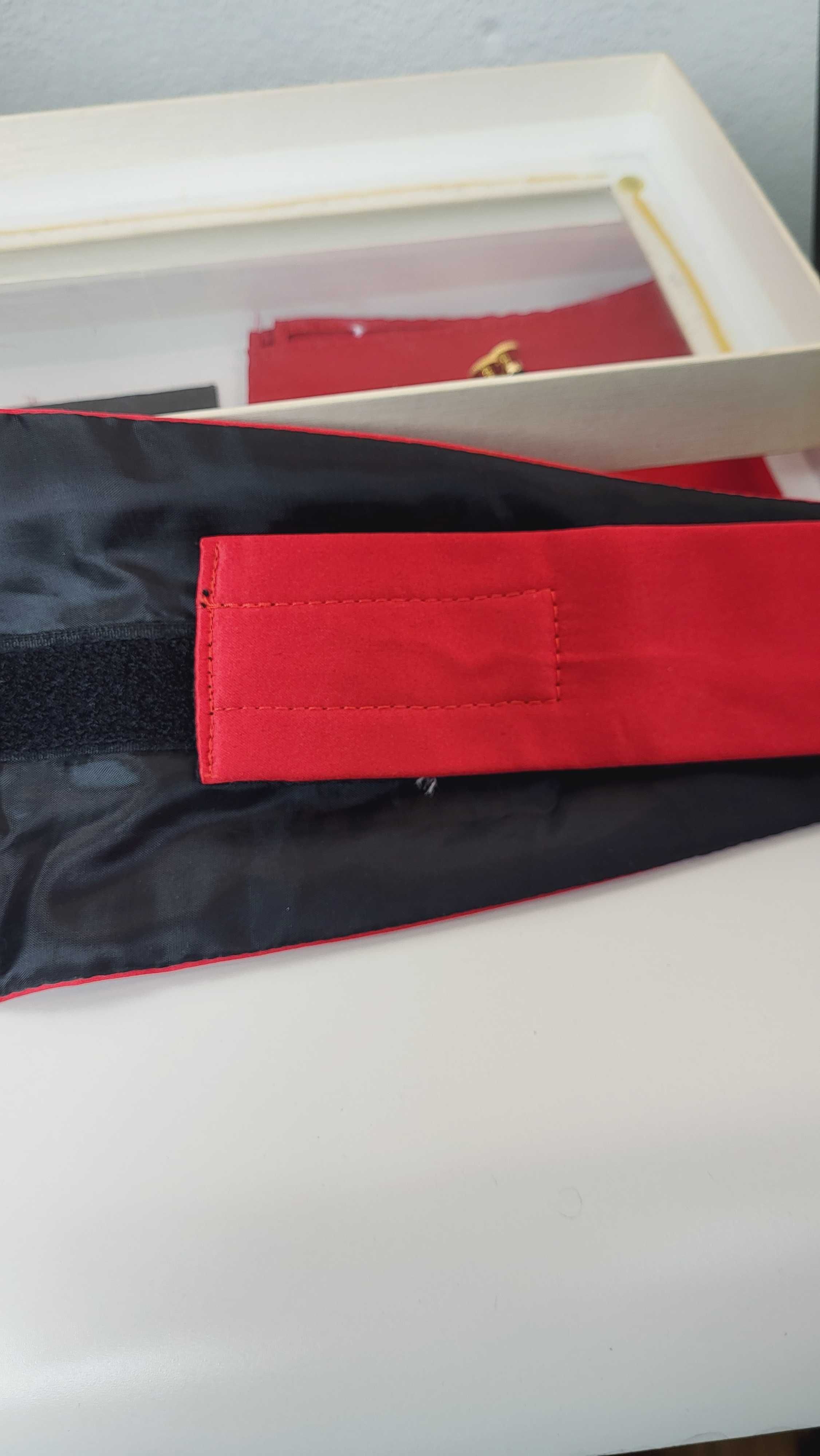 Zestaw Pas Smokingowy Mucha Muszka Poszetka Pudełko Elegancki