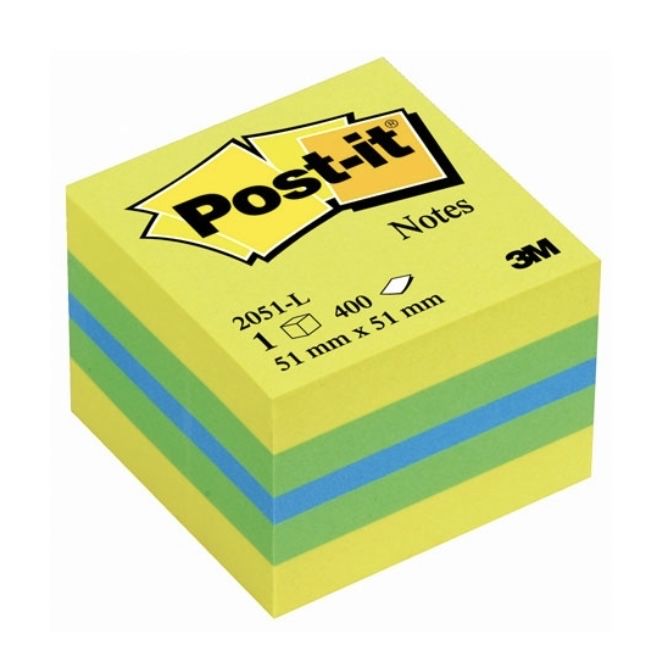 Папір для нотаток з липким шаром 3M Post-it 2051L 50х50мм 400 листів