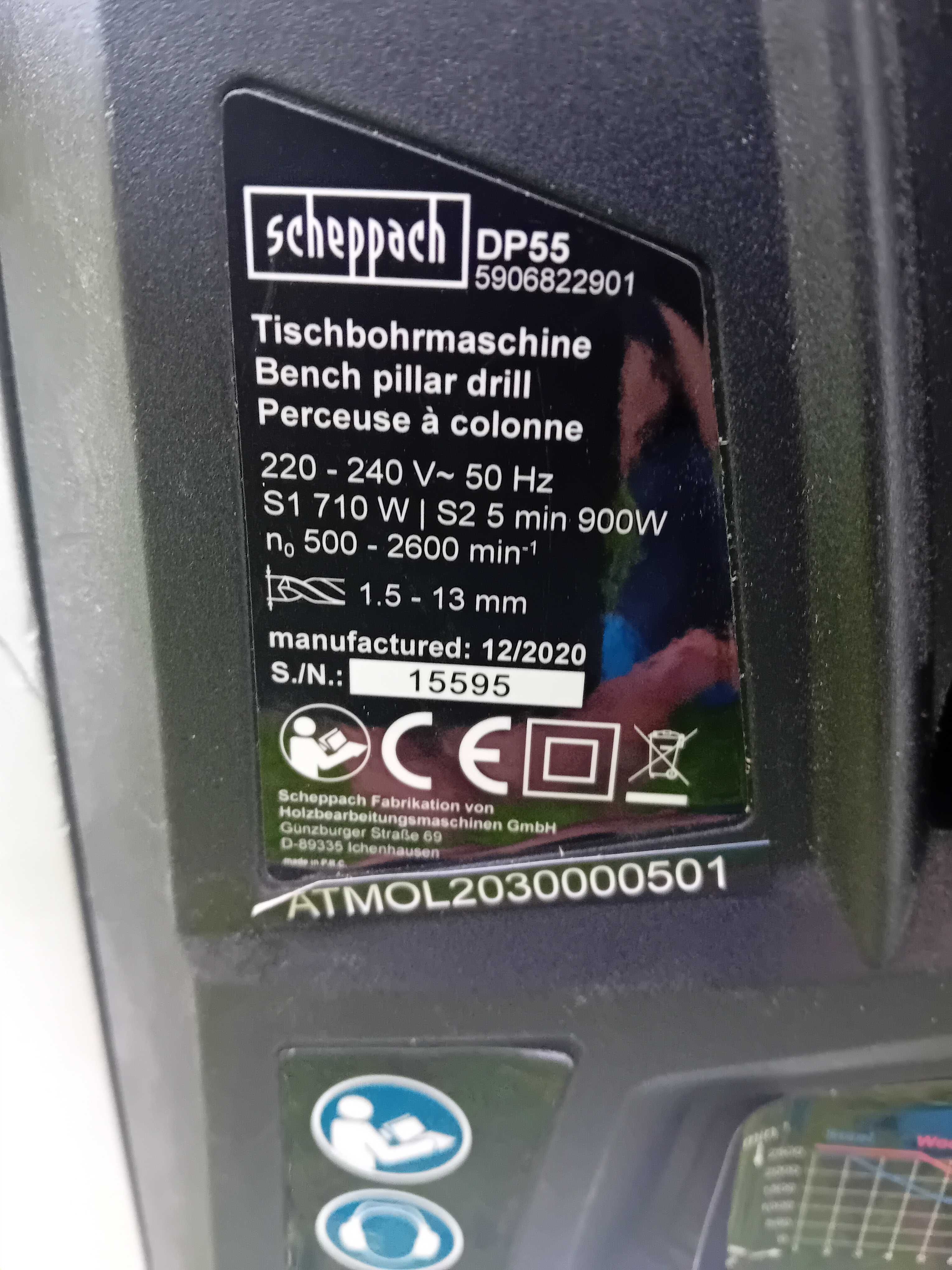 Scheppach DP55 - Wiertarka stołowa z elektroniczną regulacja obrotów