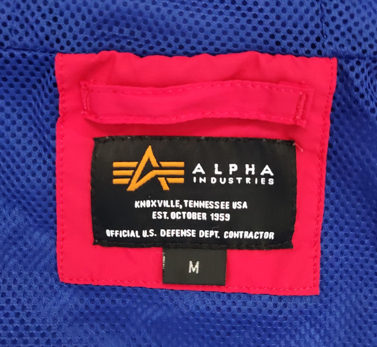 Alpha Industries męska kurtka wiatrówka z kapturem w rozmiarze M
