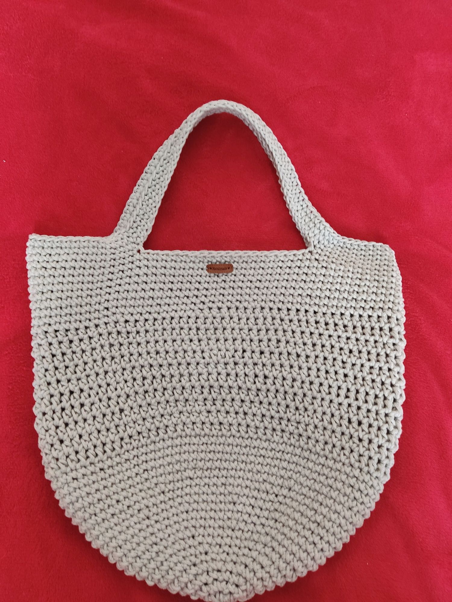 Torba rękodzieło handmade ręcznie robiona ze sznurka bawełnianego