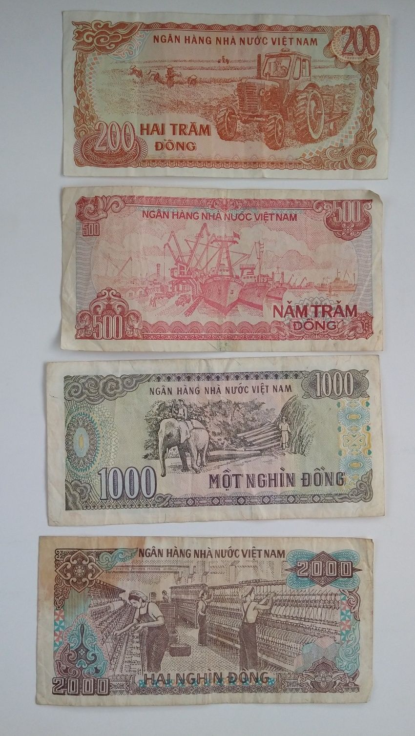 zestaw banknotów 200-2tys.song , Wietnam. 4 szt.