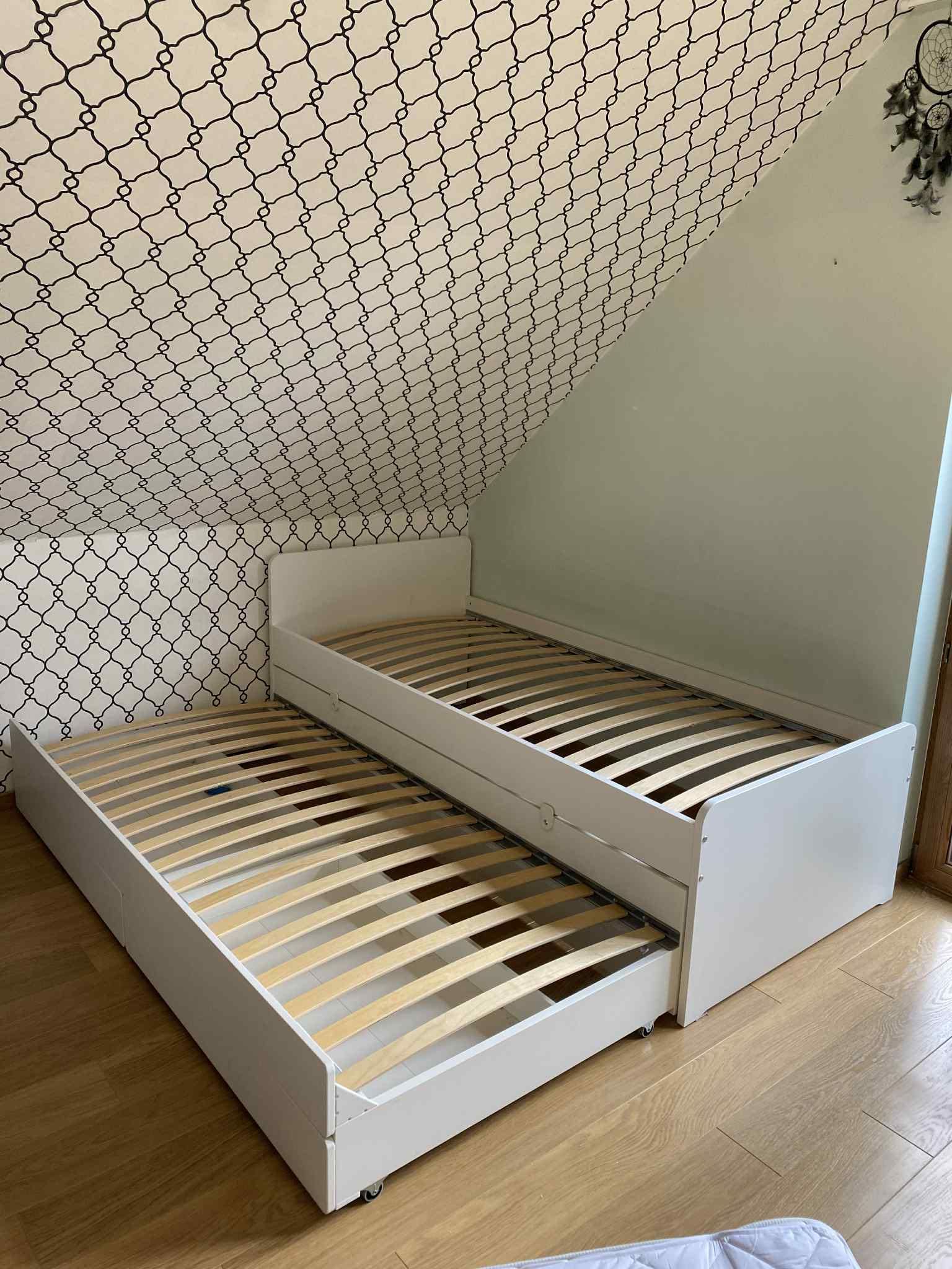IKEA SLAKT Rama łóżka z łóżkiem dolnym/pojem, biały, 90x200 cm