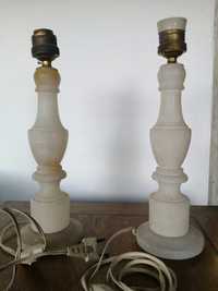 Conjunto de candeeiros de mesa em pedra alabastro antigos