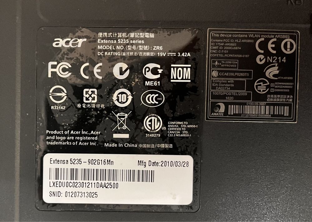 Ноутбук Acer Extensa 5235 - 902G16 Mn