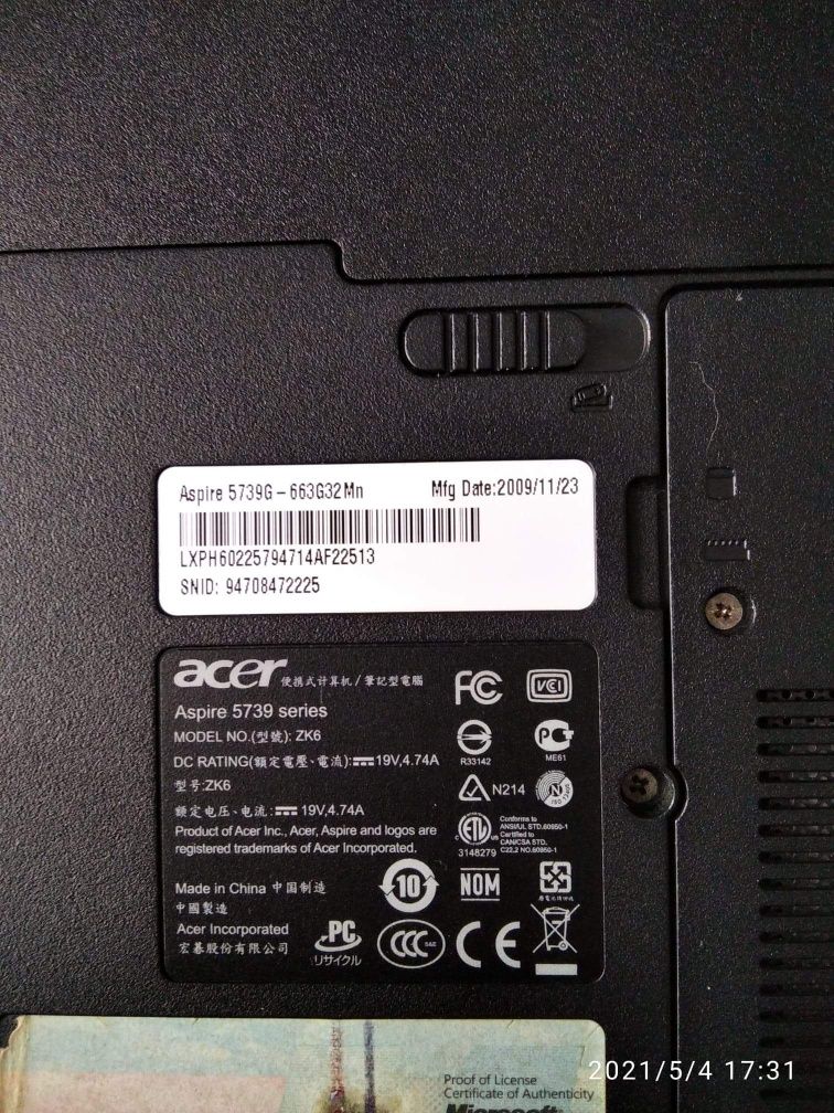 Pamięć RAM laptop Acer