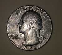 Монета Liberty Quarter Dollar, 1981 року