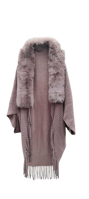 Накидка с натуральным мехом