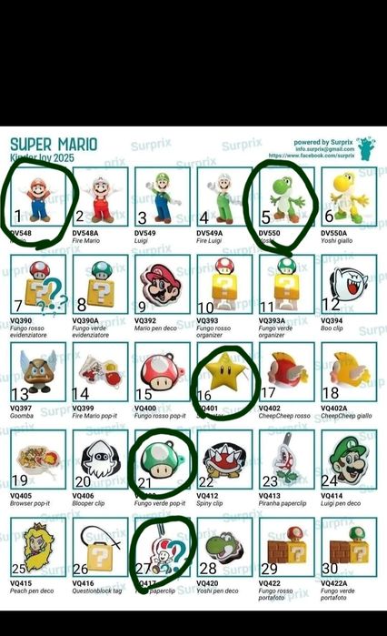 Figuras de super mario kinder joy 2025