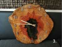 Zegar ścienny z drewna i żywicy