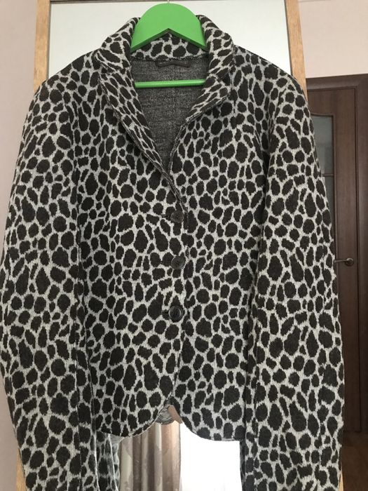 Вовняний жакет maxmara з анімалістичним принтом