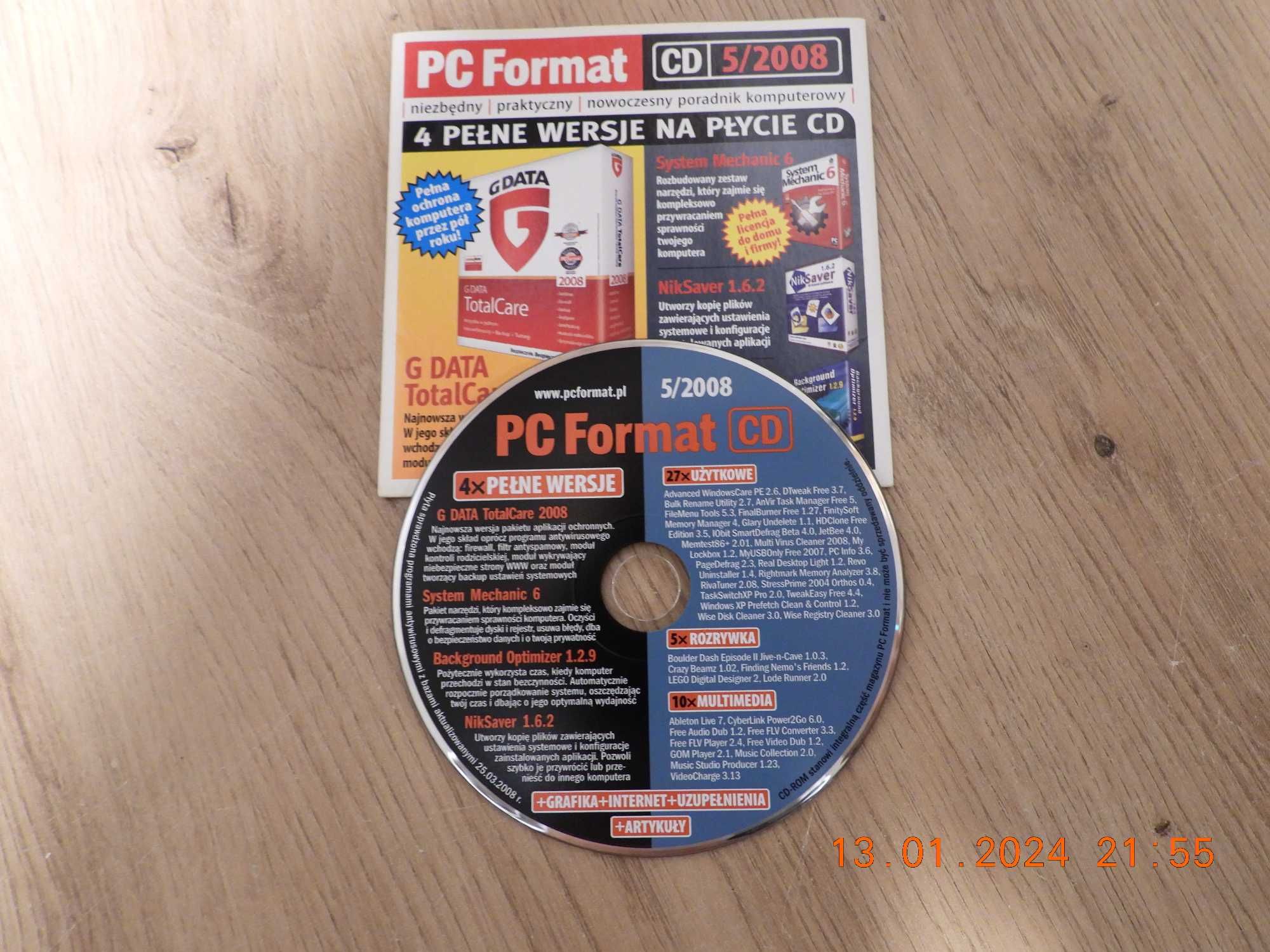 CD z czasopisma PC FORMAT 5/2008  4 pełne wersje!