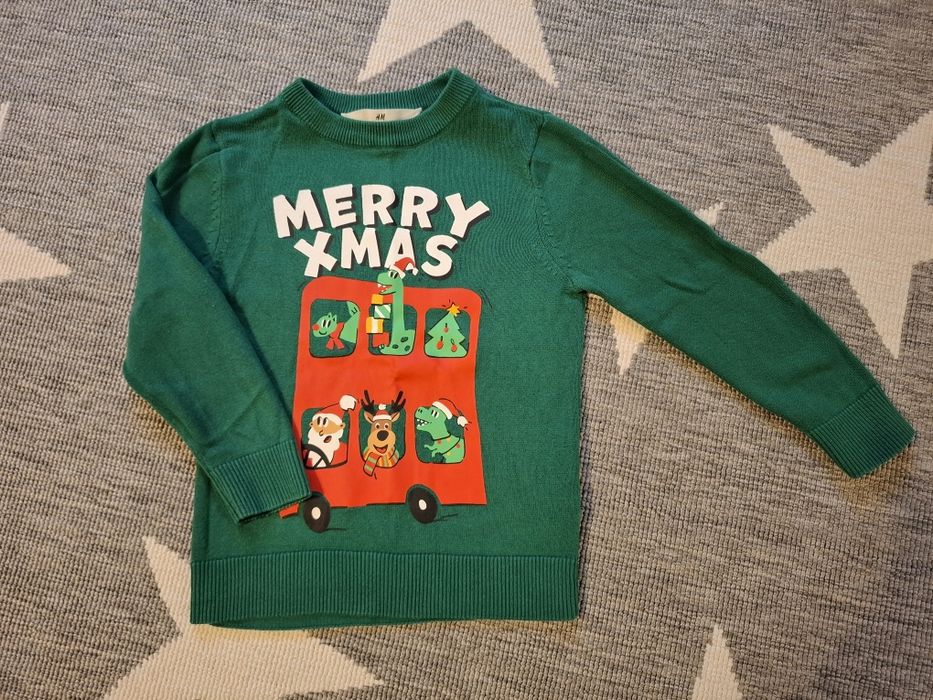 Sweterek świąteczny  chłopięcy h&m r.98-104