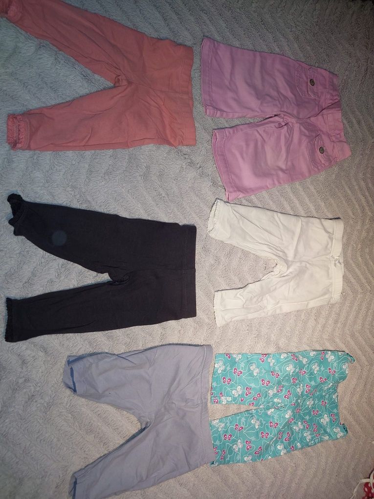Spodenki, leginsy i różowe  jeansy rozmiar 68
