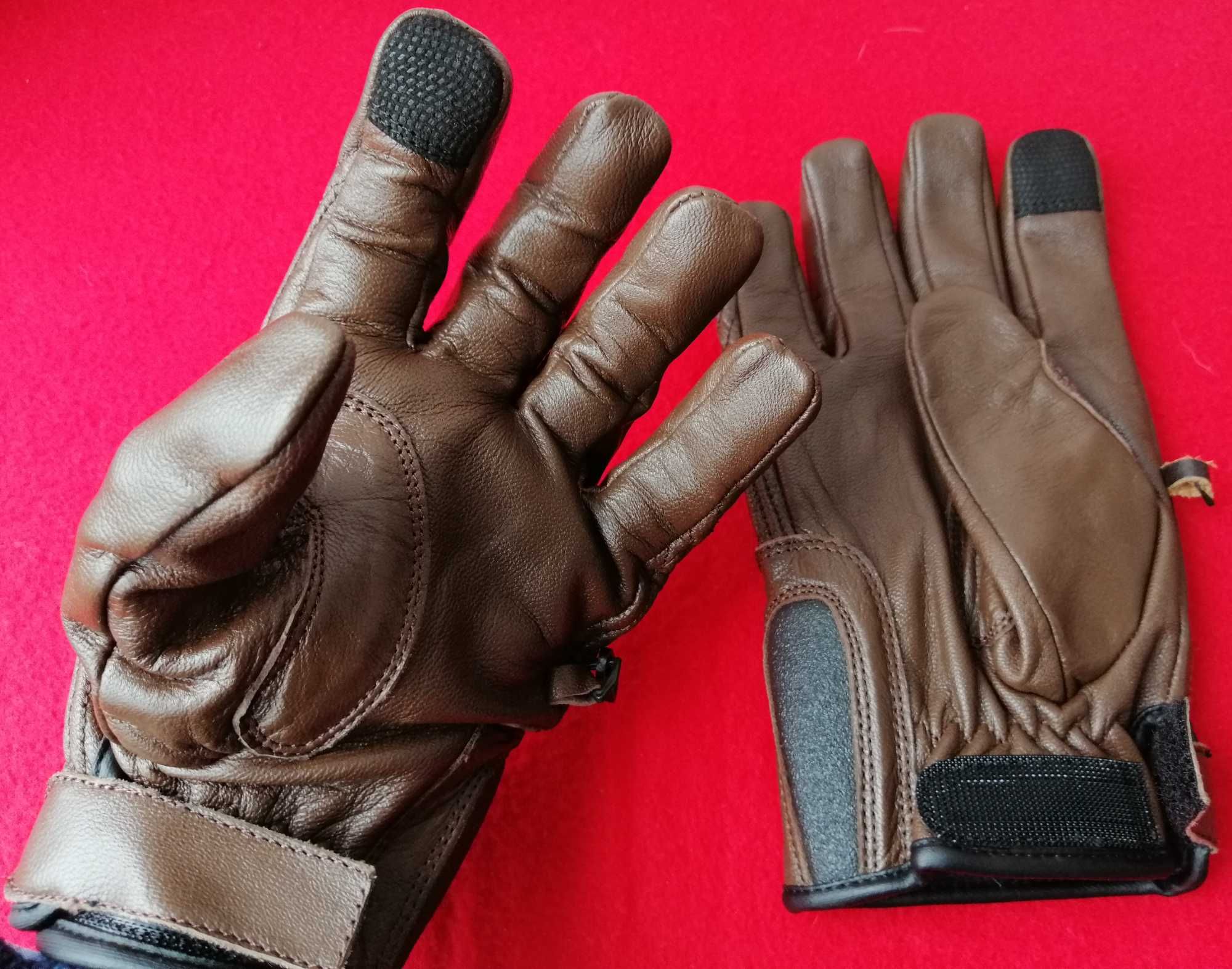 Luvas de moto Casa das Peles Castanhas XXL (Tamanho real L ou XL)