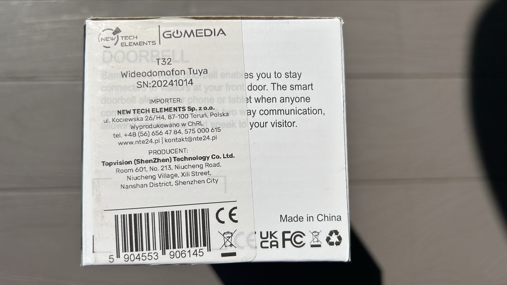 Wideo domofon bezprzewodowy  WiFi Interkom Tuya PIR
