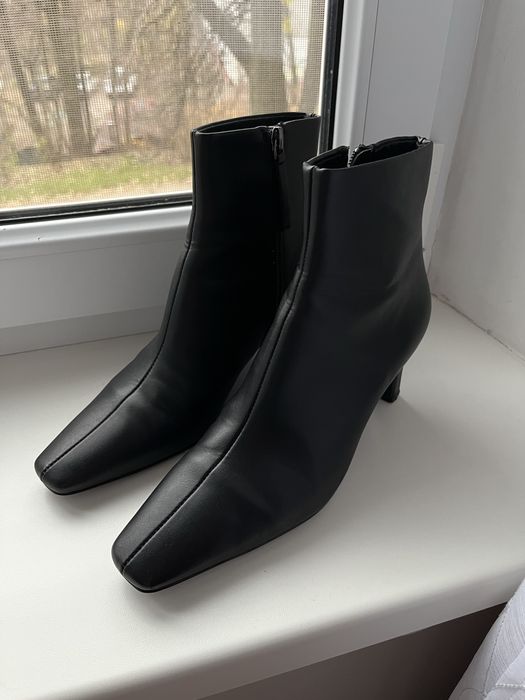 Кожаные ботильоны, сапоги mango 37