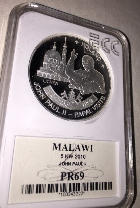 Jan Paweł II POLAND Pielgrzymka Licheń MALAWI Prezent Komunijny Moneta