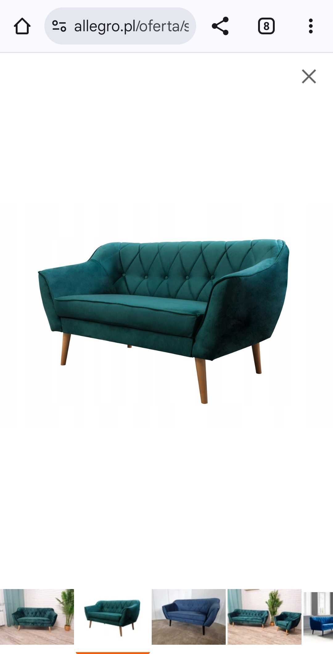 Sofa Skandynawska Butelkowa Zieleń