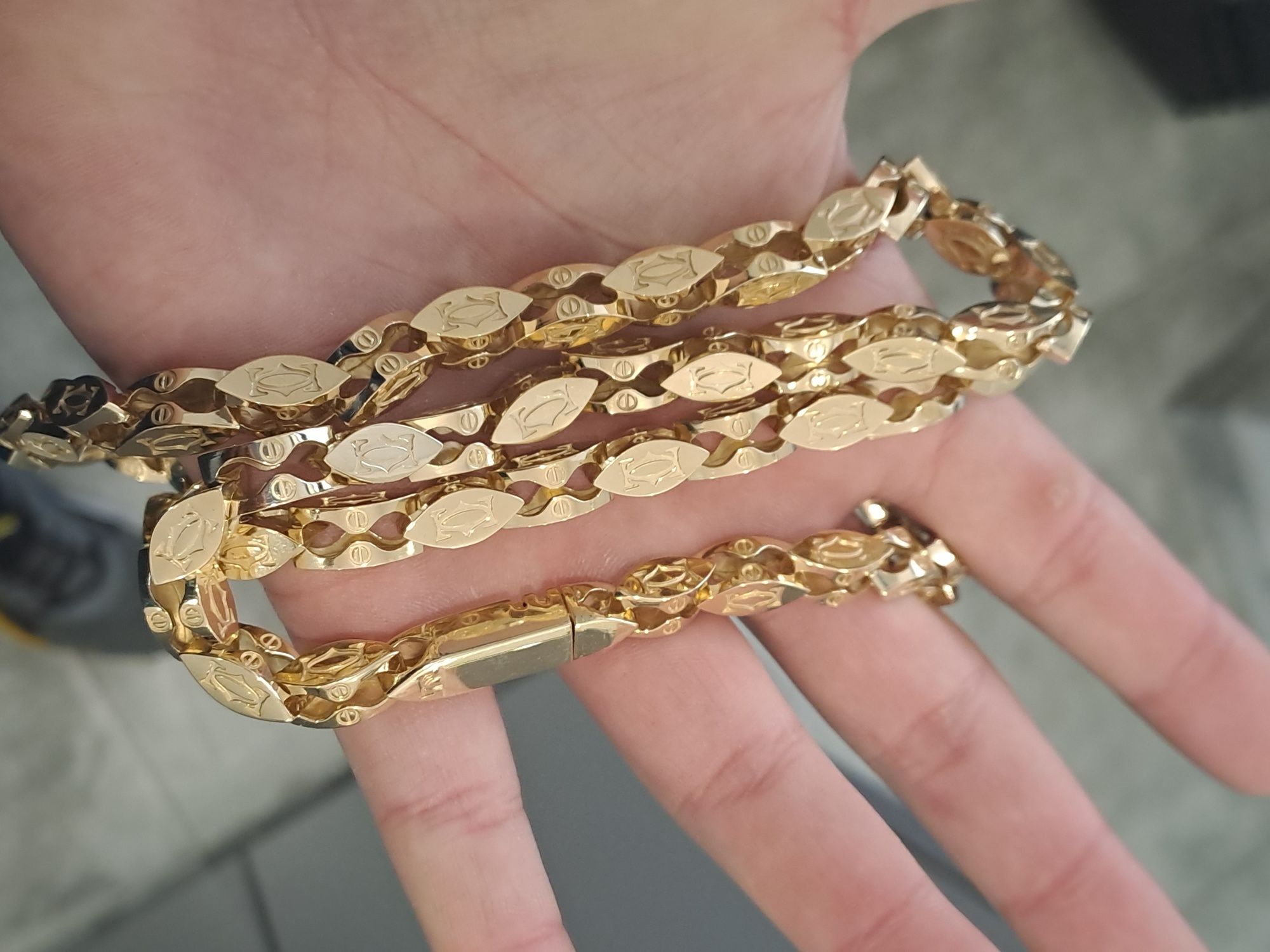 Złoty łańcuszek splot CARTIER 585 Nowy!