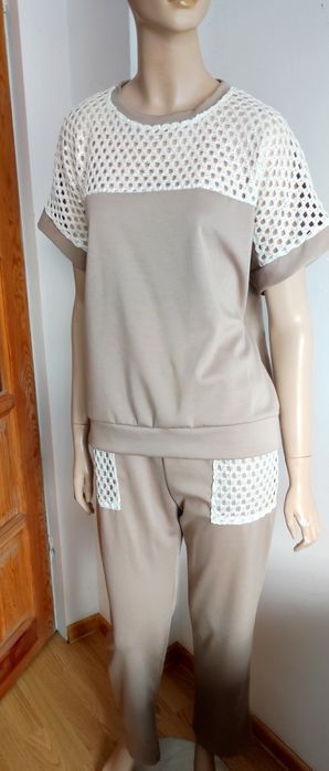 Damski komplet bluzka krótki rękaw plus spodnie