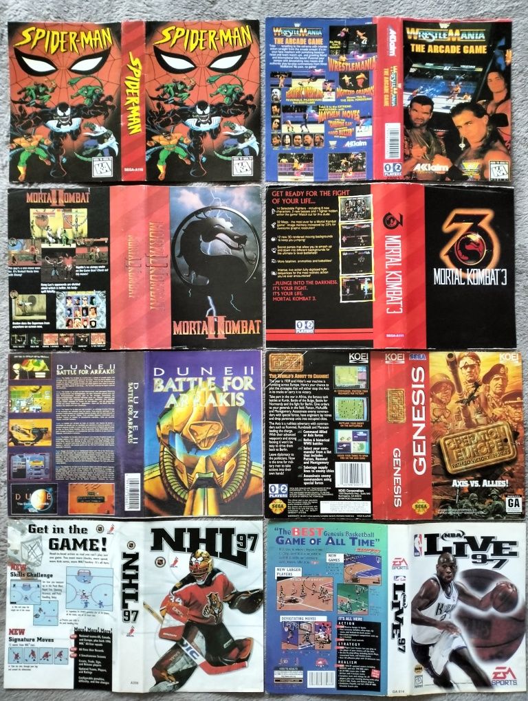 Обміняю обкладинки для картриджів Sega 90-их років