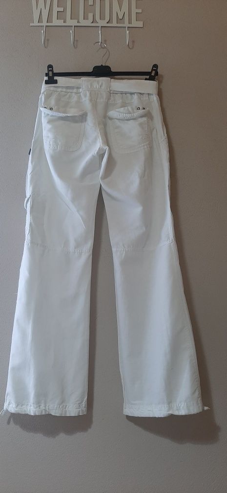 Spodnie LNIANE Białe jak NOWE