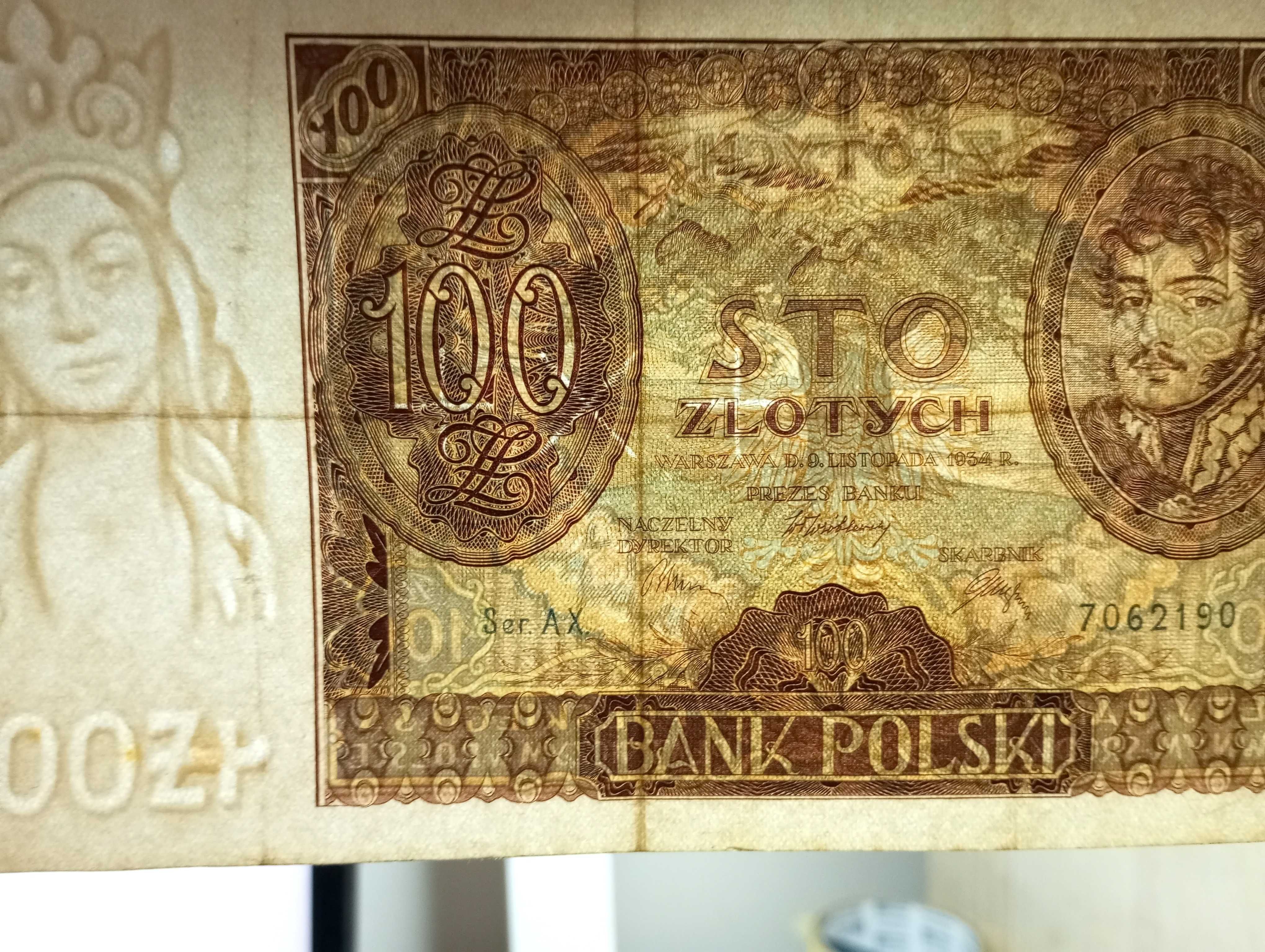 100 zł 1934   - AX - dodatkowy znak wodny  +X+