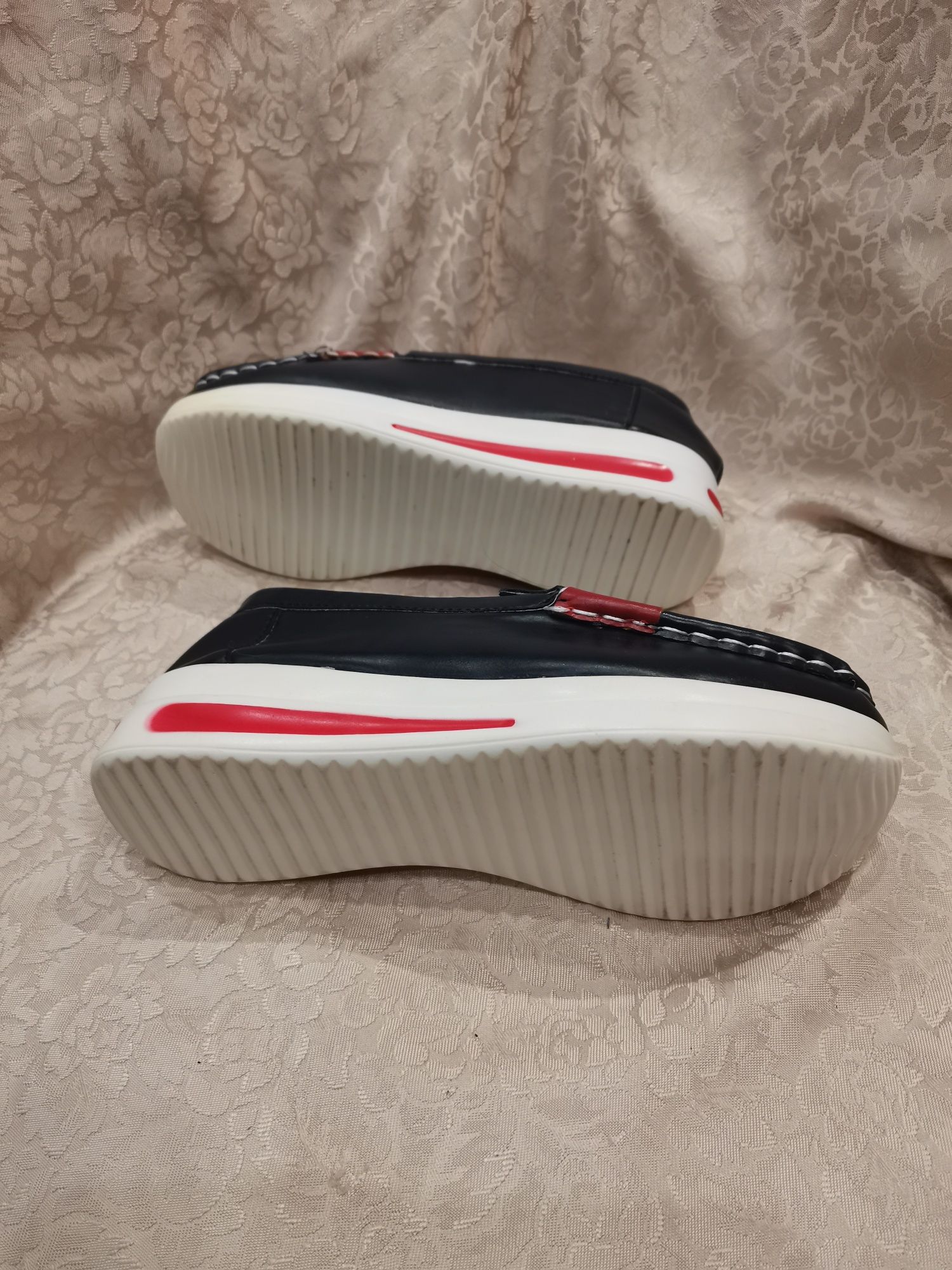 Mokasyny damskie Ideal Shoes rozm 36,wąska stopa, ciemny granat