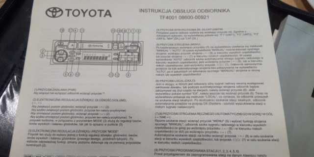 Oryginalna instrukcja TOYOTA + instrukcja radio + Oryginalny futerał